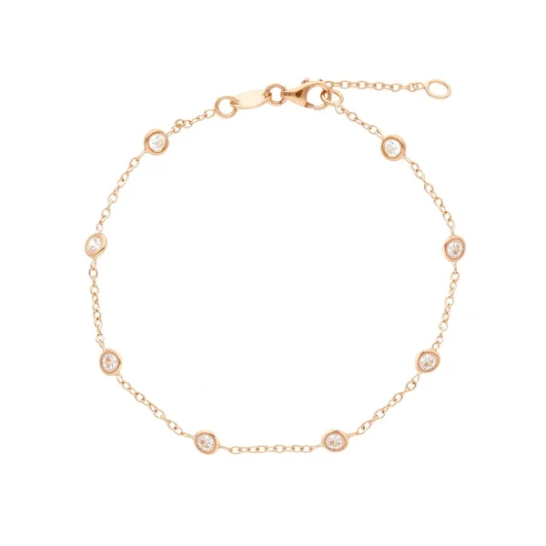 Bracciale in Oro Rosa 750 con zirconi bianchi Pozzoni Gioielli