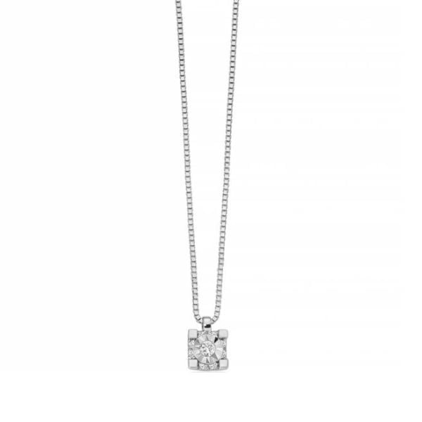 Collana Yukiko Oro Bianco 750 con Diamante CLD4483Y Pozzoni Gioielli