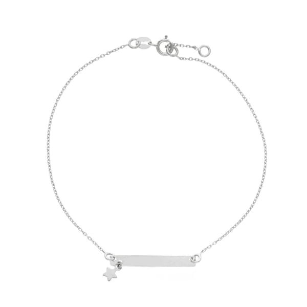 Bracciale Oro Bianco 750 con targhetta stella Pozzoni Gioielli