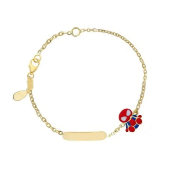 Bracciale Oro Giallo 750 Bimbo con Targhetta Spiderman Pozzoni Gioielli