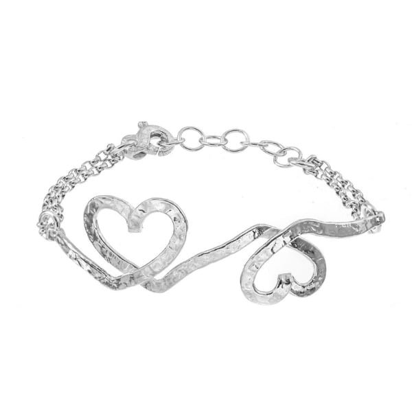 Bracciale Athena Argento con Cuori Pulse BR3106 Pozzoni Gioielli