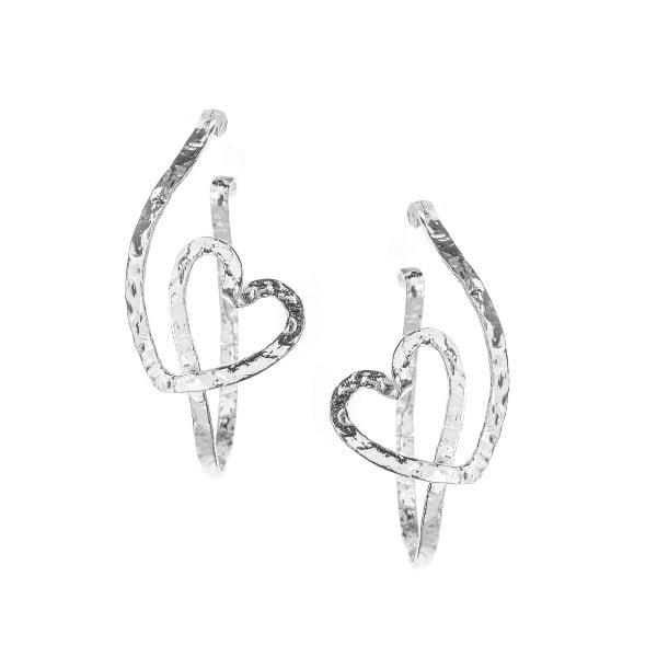 Orecchini Athena Argento con Cuori Pulse OR7611 Pozzoni Gioielli