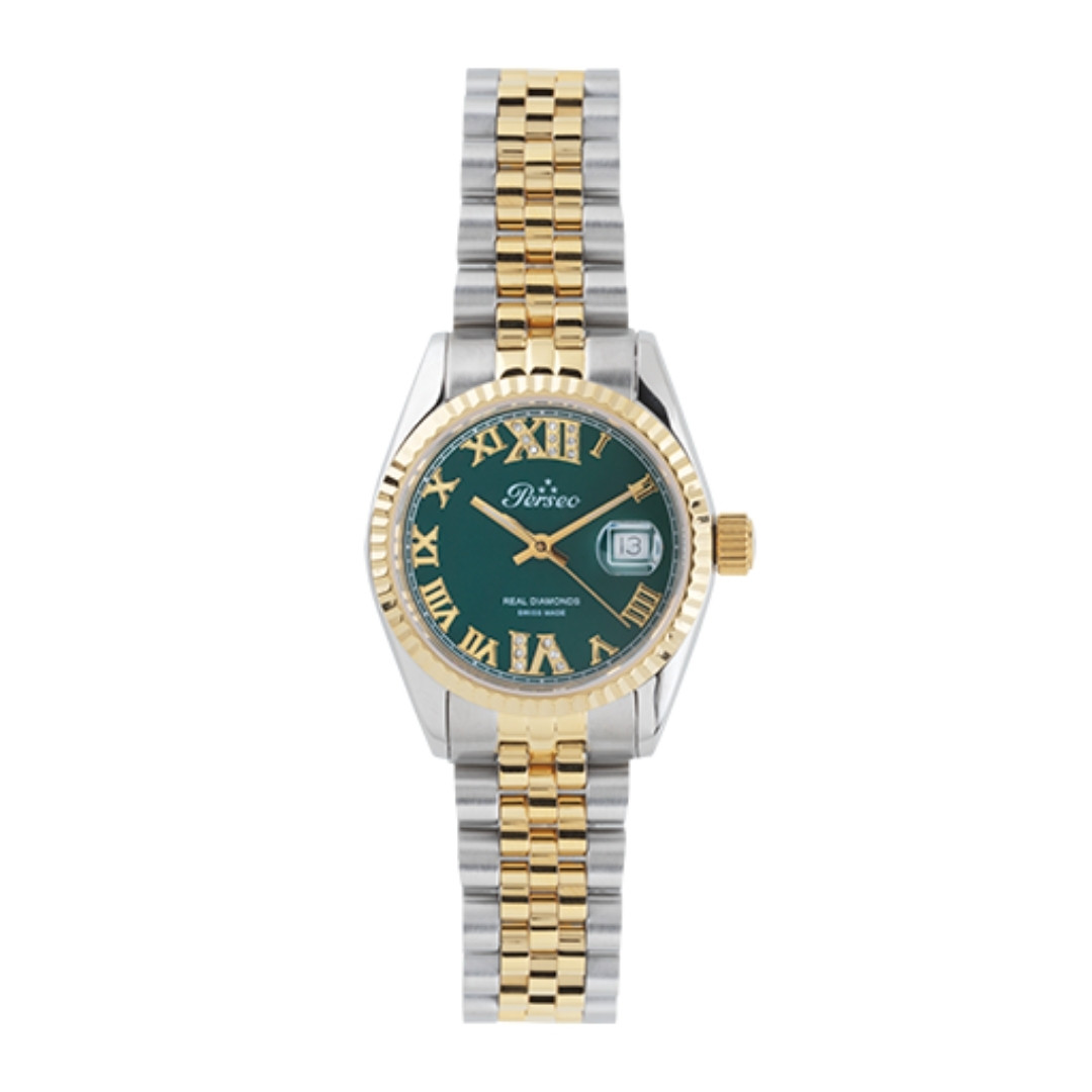 Orologio Perseo Donna Moderna Diamonds Verde 2104