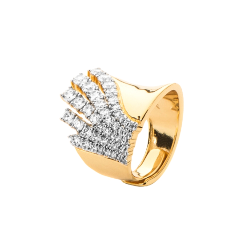 Anello Cesare For Us Paciotti a Fascia con Zirconi 4UAN8560W