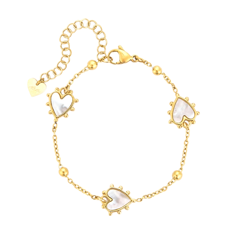 Bracciale For Us Cesare Paciotti con Cuori Madreperla 4UBR7732W