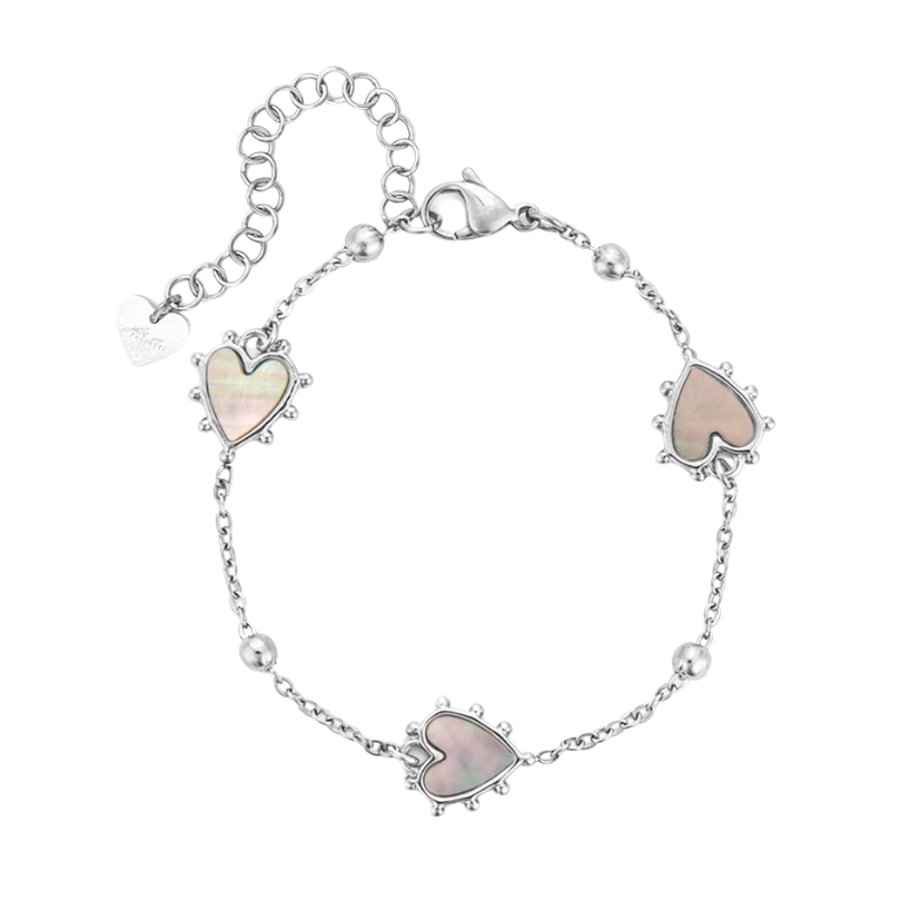 Bracciale For Us Cesare Paciotti con Cuori Madreperla 4UBR7725W