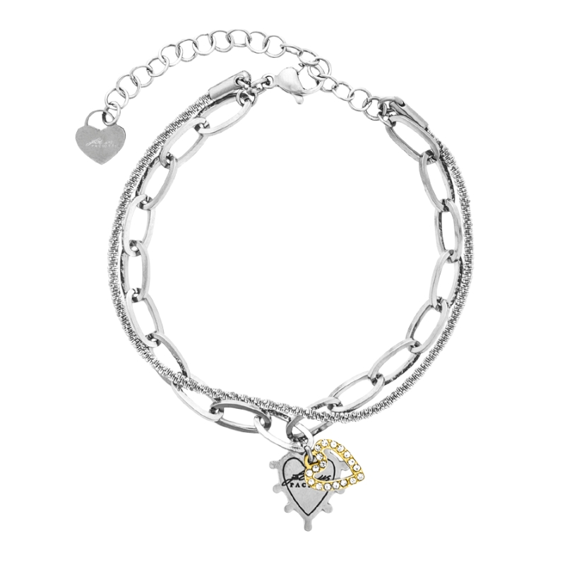 Bracciale For Us Cesare Paciotti Multifilo con Doppio Cuore 4UBR8355W