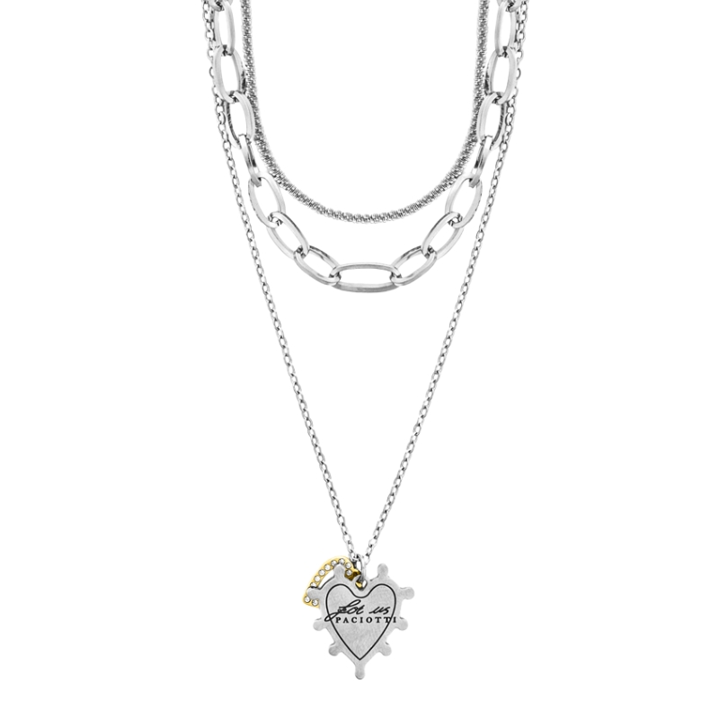 Collana For Us Cesare Paciotti Multifilo con Doppio Cuore 4UCL8354W